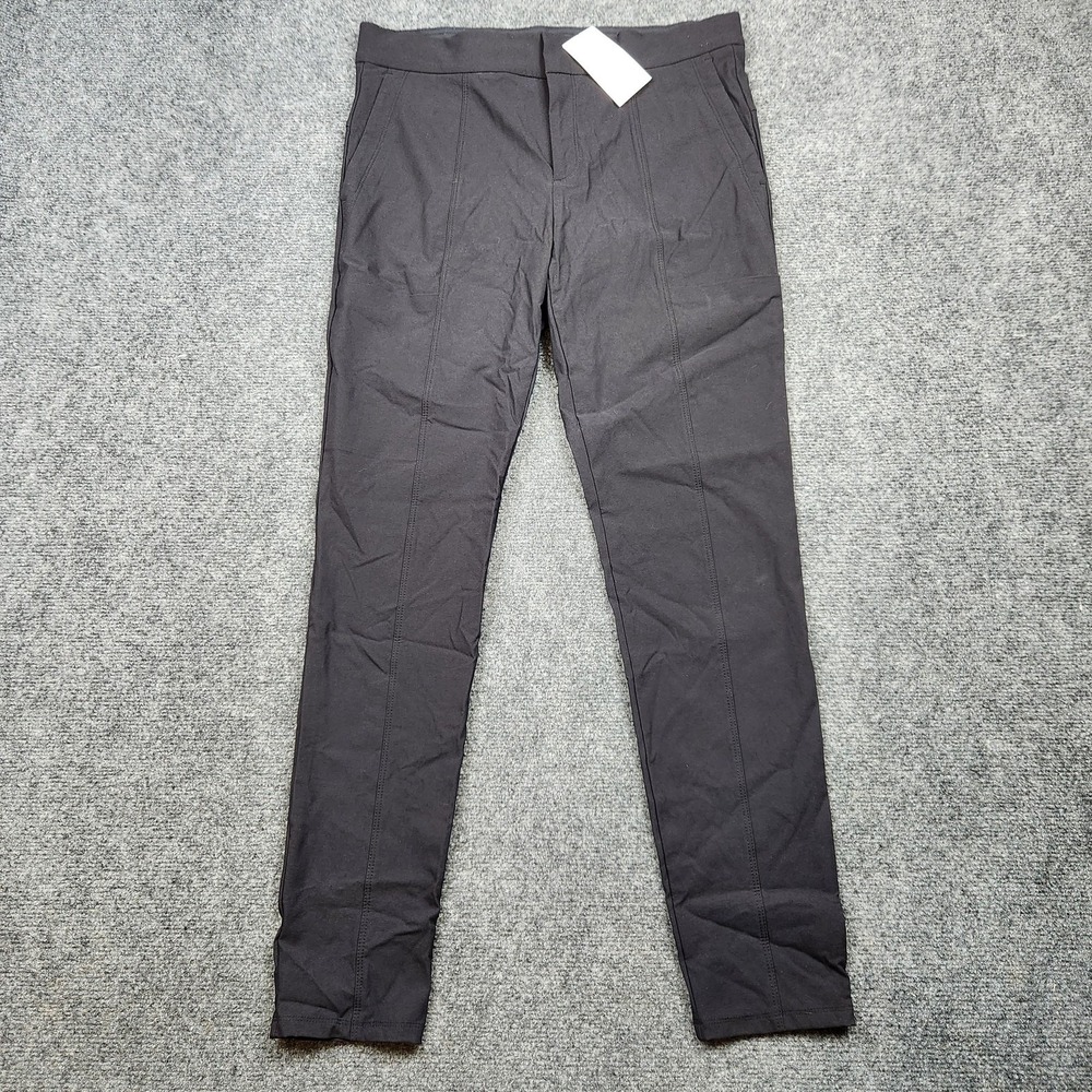 Athleta Stretchy Slacks Pants Womens 8 Black Skinny Leg Pull On Workwear Stretch